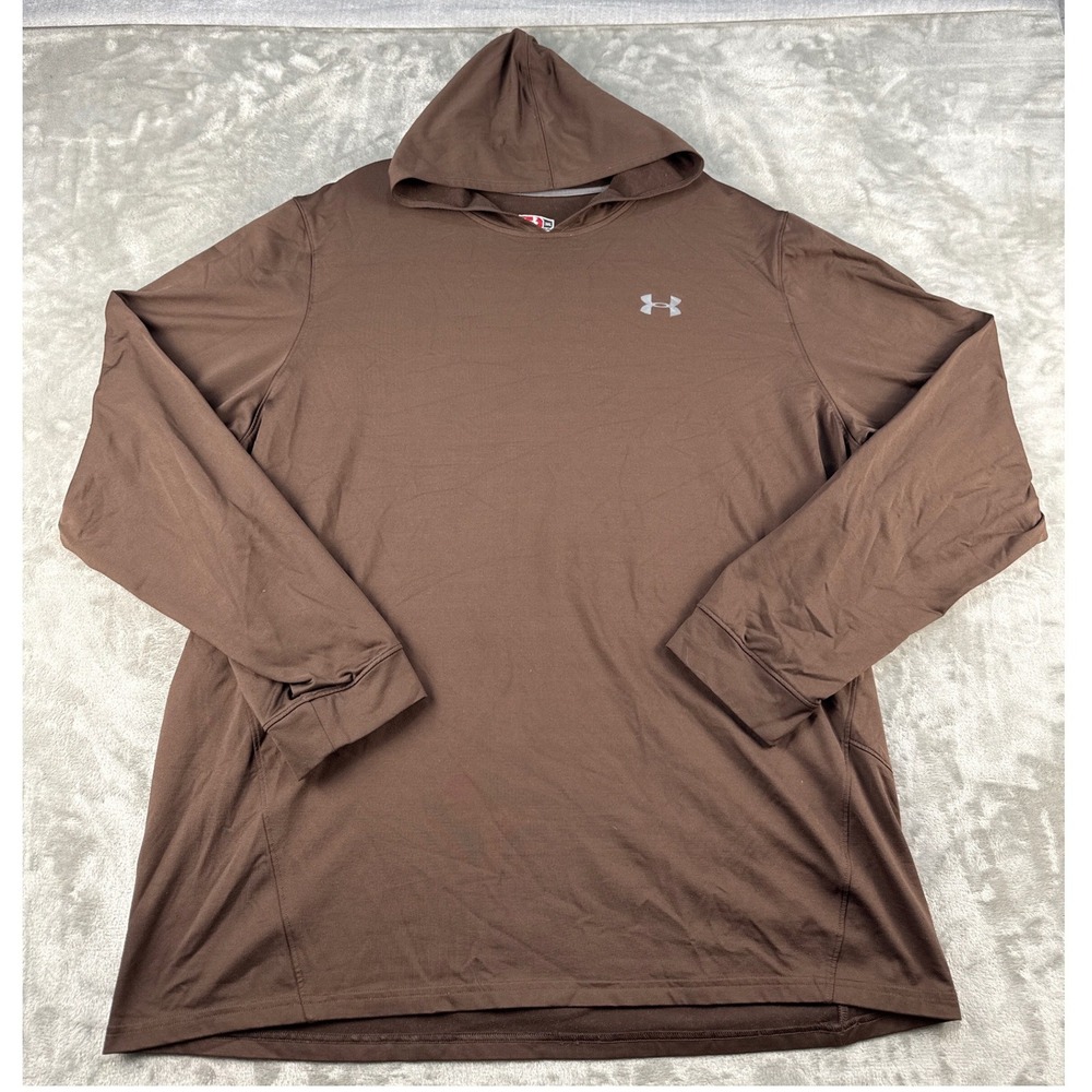 Under Armour Hoodie Mens 3XL Pullover Brown Lightweight Performance EUC